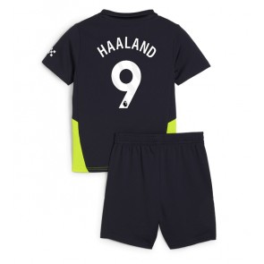 Manchester City Erling Haaland #9 Dětské Venkovní dres komplet 2024-25 Krátký Rukáv (+ trenýrky)